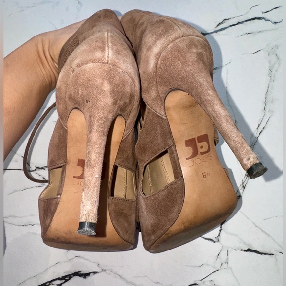 Joe’s Jean Humbolt Lace Up Taupe Suede Pump Bootie Size 6.5 - Picture 7 of 7